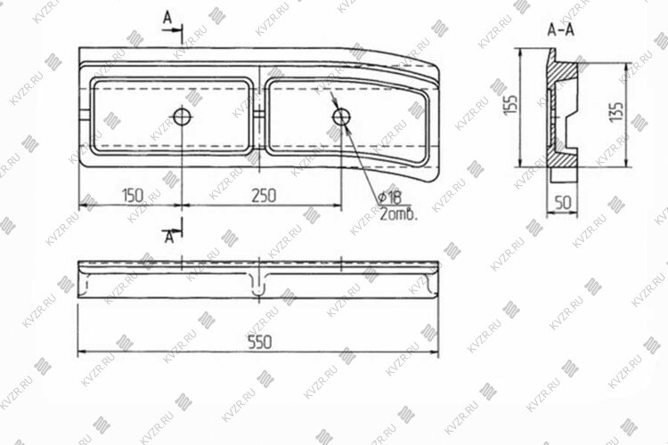 Чертеж уплотнения заднего правого 00.1629.013 (Т 22.01.002)